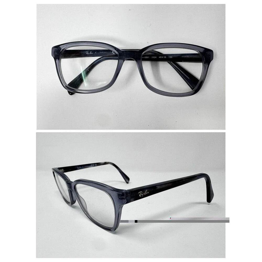 Ray-Ban RB1591 3924 Transparent Gray Eyeglass Frames 48-16-130 Authentic